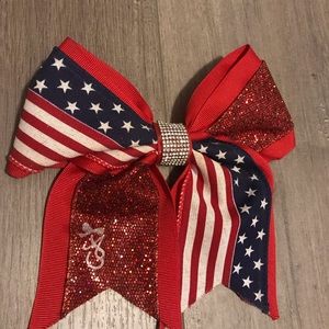 Red white and blue hair bow